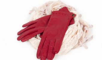 crvene kožne rukavice